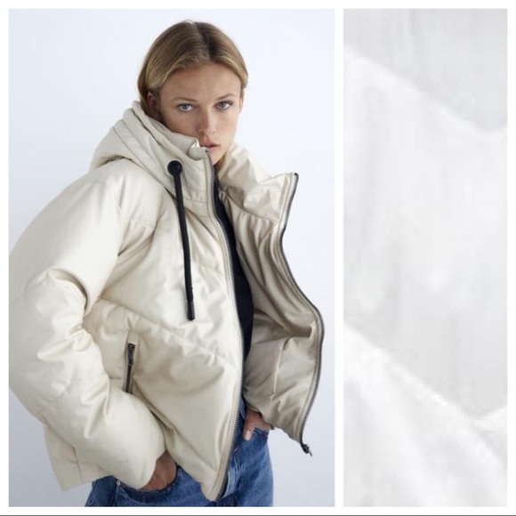 Zara Jackets & Blazers - NWT. Zara White Water-Repellent Oversize Puffer Jacket. Size S.
